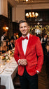 Men’s Red Dinner Jacket, Formal Tuxedo Evening Jacket for Weddings Prom and Parties