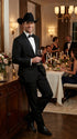 Mens 1 Button Western Cowboy Wedding Tuxedo Black