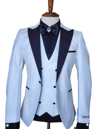 Ivory Tuxedo - Cream Wedding Suits - Off White Groom Slim Fit Suits
