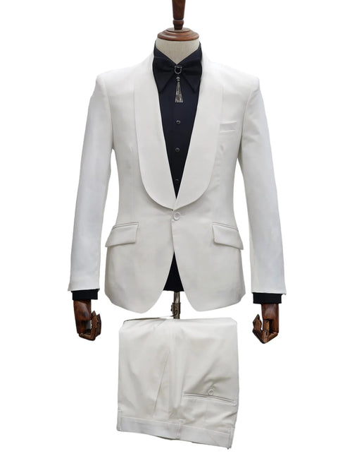 Ivory Tuxedo - Cream Wedding Suit - Off White Groom 2Piece Suit