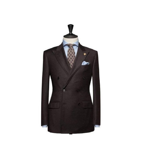 Double Breasted Alberto Nardoni Peak Lapel Brown Blazer
