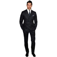 Double Breasted Window Pane Alberto Nardoni In Black