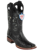 Wild West Botas de Avestruz Horma Rodeo Black