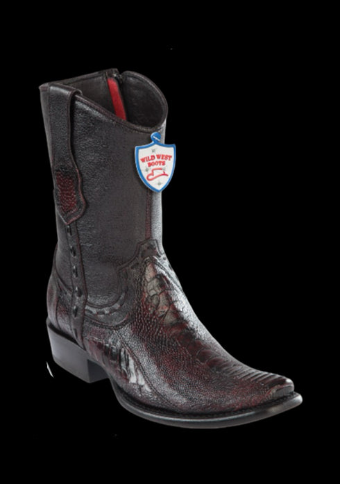 Wild West Botas de Pata de Avestruz Horma Dubai Toe Black Cherry