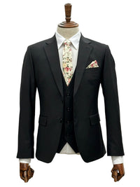 Effetti Suit Designer - 2 button Notch Lapel slim fit EF2N+V-8129 BLACK