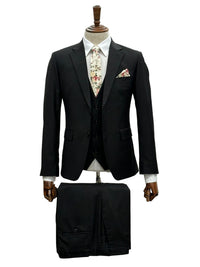 Effetti Suit Designer - 2 button Notch Lapel slim fit EF2N+V-8129 BLACK
