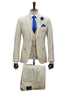 Mens Giovanni Testi Sand 3 Piece Suit – Formal 2 Button Blazer, Vest & Comfort Flex Waist Trousers