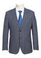 English Laundry 2-Piece Gray with Blue Windowpane Slim Fit Suit Wool Blend