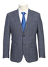 English Laundry 2-Piece Gray with Blue Windowpane Slim Fit Suit Wool Blend