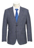 English Laundry 2-Piece Gray with Blue Windowpane Slim Fit Suit Wool Blend
