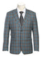 English Laundry 2-Piece Light Gray with Bronze Stereoscopic-Grid Slim Fit Suit Wool Blend