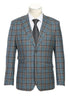 English Laundry 2-Piece Light Gray with Bronze Stereoscopic-Grid Slim Fit Suit Wool Blend
