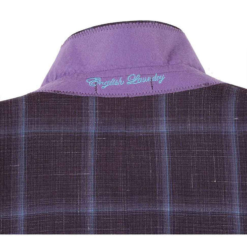 English Laundry 2-Piece Purple Window Pane Check Slim Fit Suit Wool Blend