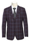 English Laundry 2-Piece Purple Window Pane Check Slim Fit Suit Wool Blend