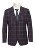 English Laundry 2-Piece Purple Window Pane Check Slim Fit Suit Wool Blend