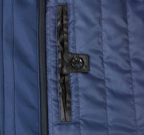 (40R) Slim Fit Wool Blend Navy Coat