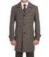 Brown Slim Fit Wool Blended Long Overcoat