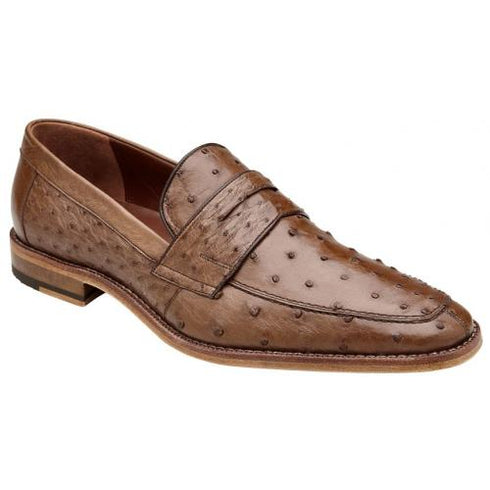 Belvedere Espada Tabac Genuine Ostrich Quill Penny Loafer