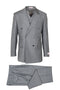 Tiglio Italian Suit - Real Wool Fabric Super 150's EST Gray, Wide Leg Suit & Vest in Color Gray