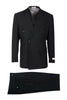 Tiglio Italian Suit - Real Wool Fabric Super 150's EST Black, Double Breast Wide Leg Suit & Vest in Color Black