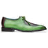 Men's Exotic Ostrich Leg Leather Dress Shoes, Emerald Green & Wine, Italian Calfskin, Belvedere Etore