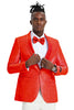 Men’s Slim Fit Tonal Paisley Tuxedo Jacket in Red for Wedding & Prom