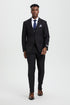 Men's Two Button Vested Stacy Adams Designer Basic Suit in Black
