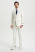 Men's Two Button Vested Stacy Adams Basic Designer Suit in Ivory Off White
