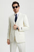 Men's Two Button Vested Stacy Adams Basic Designer Suit in Ivory Off White
