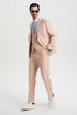 Men's Vested One Button Peak Lapel Stacy Adams Designer Suit in Blush Pink