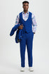 Men's Vested One Button Peak Lapel Stacy Adams Suit in Indigo Blue