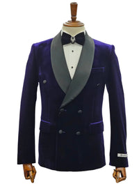 Double Breasted Tuxedo Suit - Slim fitted - Eggplant Suit - Shawl Collar