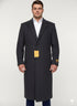 Mens Full Length Wool and Cashmere Overcoat - Winter Topcoats - Black Coat
