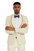 2025 Ivory and Gold 2pc Men's Suit by Tazzio