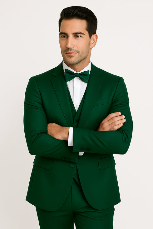Emerald Green-satin-tux-wedding-prom