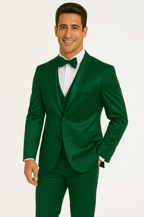 Emerald Green-satin-tux-wedding-prom