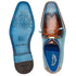 Men's Belvedere Etore Hand Painted Calf & Ostrich Leg Wingtip Dress Shoe in Blue & Camel
