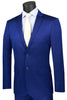 Mens Ultra Slim Fit Shiny Satin Sharkskin Suit in Blue