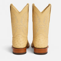 Men's Los Altos Ostrich Skin Wide Square Toe Boots - B