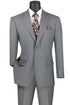 Nola Collection - Medium Gray Regular Fit 2 Piece Suit Flat Front Pants with 2″ Elastic Waistband