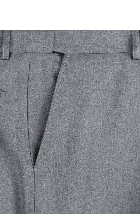 Nola Collection - Medium Gray Regular Fit 2 Piece Suit Flat Front Pants with 2″ Elastic Waistband