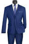Nola Collection - Twilight Blue Regular Fit 2 Piece Suit Flat Front Pants with 2″ Elastic Waistband