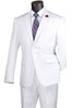 Nola Collection - White Regular Fit 2 Piece Suit Flat Front Pants with 2″ Elastic Waistband