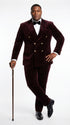 Men’s Rossi Man Zeus Dark Brown Velvet Double Breasted Tuxedo Suit, Formal Wedding Prom Dinner Suit Set