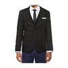 Ferrecci Mens Plaid Slim Fit Charcoal Vested Blazer Dinner Jacket