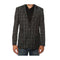 Ferrecci Mens two Button Plaid Slim Fit Black Blazer Dinner Jacket