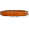 Mens Ferrini 1½" Ostrich Quill Dress Belt in Cognac