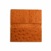 Full Ostrich Quill Checkbook Holder in Cognac