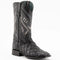 Ferinni Boot - Mens Dress Cowboy Boot - Ferrini Bronco Men's Print Pirarucu Fish Boots Handcrafted Black in Black Color