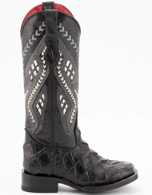Ferrini Women's Bronco Square Toe Pirarucu Fish Print Boots